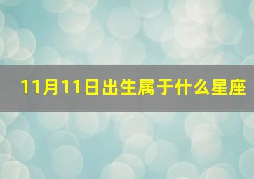 11月11日出生属于什么星座