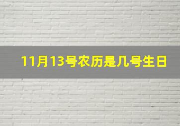 11月13号农历是几号生日