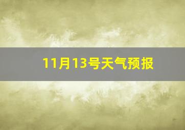 11月13号天气预报