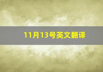 11月13号英文翻译