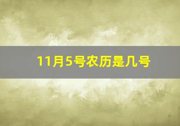 11月5号农历是几号