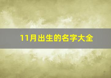 11月出生的名字大全