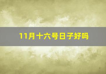 11月十六号日子好吗