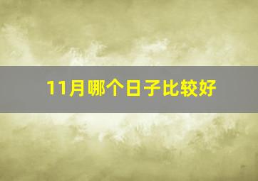 11月哪个日子比较好