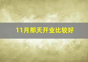 11月那天开业比较好