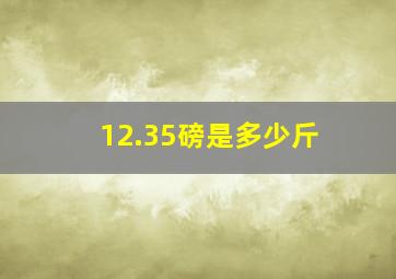 12.35磅是多少斤