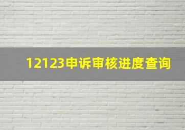 12123申诉审核进度查询