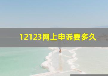 12123网上申诉要多久