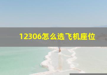 12306怎么选飞机座位