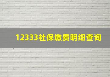 12333社保缴费明细查询