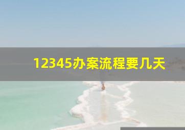 12345办案流程要几天