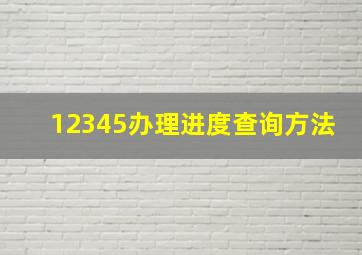 12345办理进度查询方法