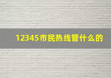 12345市民热线管什么的