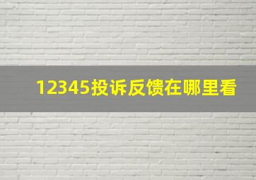 12345投诉反馈在哪里看