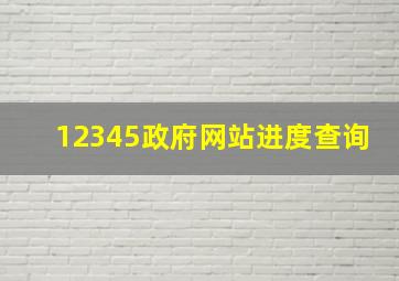 12345政府网站进度查询