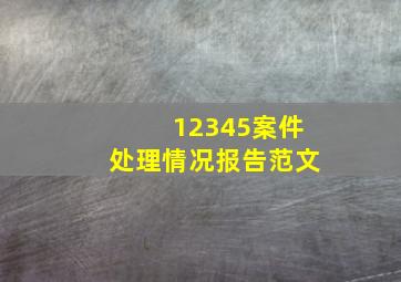 12345案件处理情况报告范文