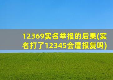 12369实名举报的后果(实名打了12345会遭报复吗)