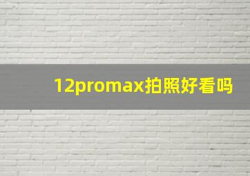 12promax拍照好看吗