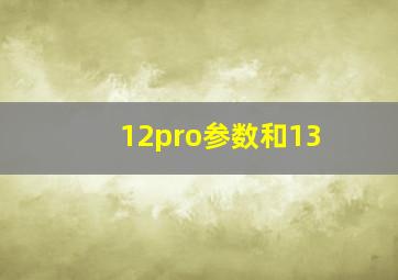 12pro参数和13