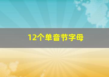 12个单音节字母