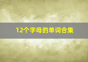 12个字母的单词合集