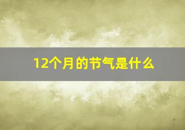 12个月的节气是什么