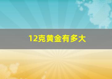 12克黄金有多大