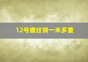 12号螺纹钢一米多重