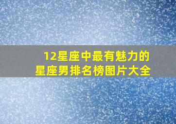 12星座中最有魅力的星座男排名榜图片大全