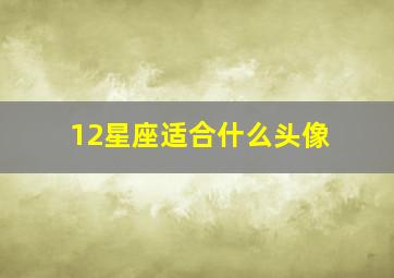 12星座适合什么头像