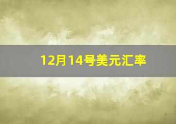 12月14号美元汇率