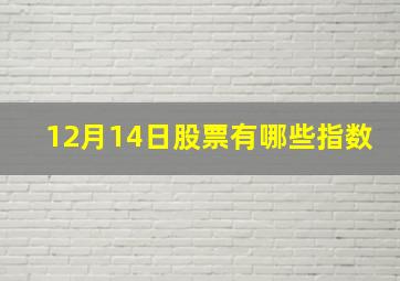 12月14日股票有哪些指数