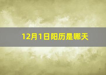 12月1日阳历是哪天