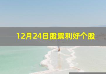 12月24日股票利好个股