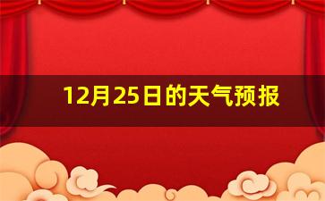 12月25日的天气预报