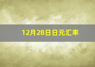 12月28日日元汇率