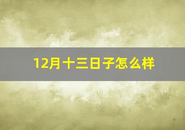 12月十三日子怎么样