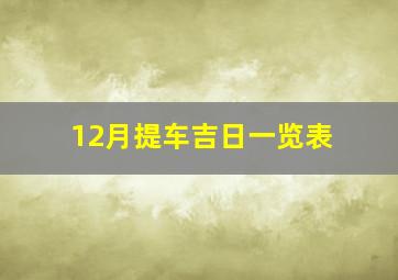 12月提车吉日一览表