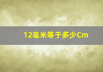 12毫米等于多少Cm