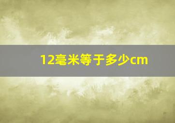 12毫米等于多少cm