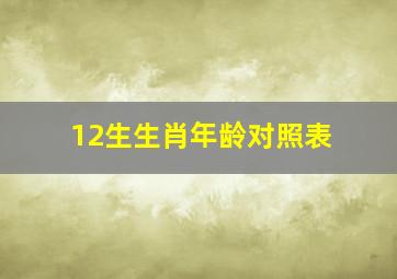 12生生肖年龄对照表