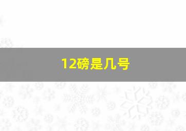 12磅是几号