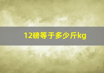 12磅等于多少斤kg