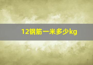 12钢筋一米多少kg