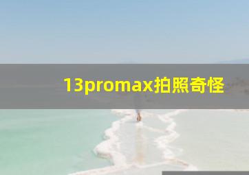 13promax拍照奇怪