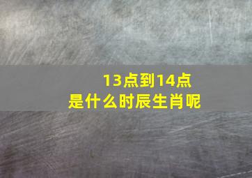 13点到14点是什么时辰生肖呢