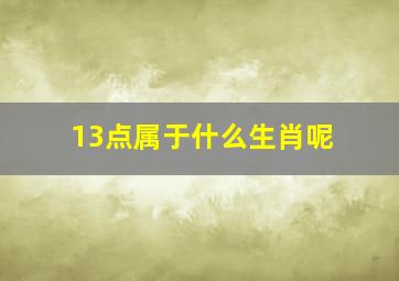 13点属于什么生肖呢