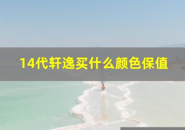 14代轩逸买什么颜色保值