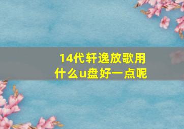 14代轩逸放歌用什么u盘好一点呢