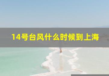 14号台风什么时候到上海